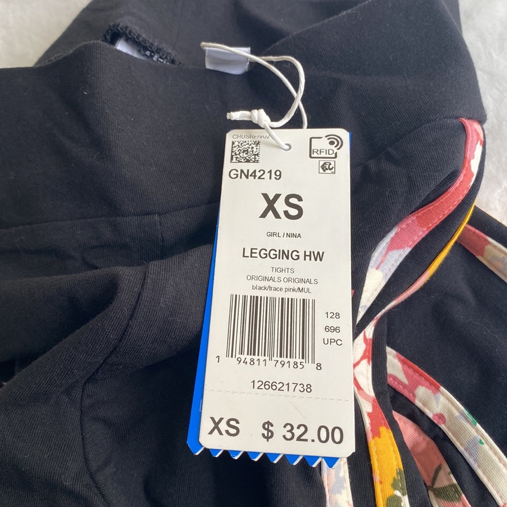 adidas Girl’s Legging HW Size XS - Picture 6 of 7